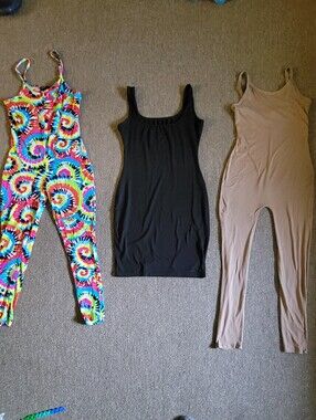 Women's Size M Body Contour Bundle of 3 Jumpsuits and Dress